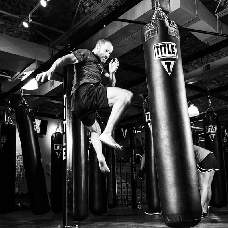 Mixed Martial Arts Lessons for Adults in Centreville VA - Flying Knee Black and White MMA